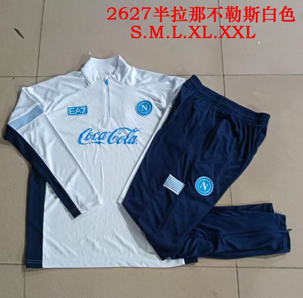 AAA Quality Napoli 26/27 Tracksuit - White/Blue